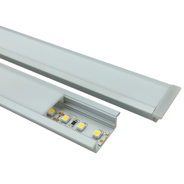 Recessed LED Aluminum Profile With Flange For 20mm Multi-Row LED Strip Lights